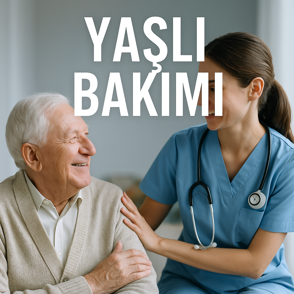 EVDE YAŞLI BAKIMI Ev ortamında yaşlı bakımı: sağlık personeli yaşlı bireye destek oluyor.