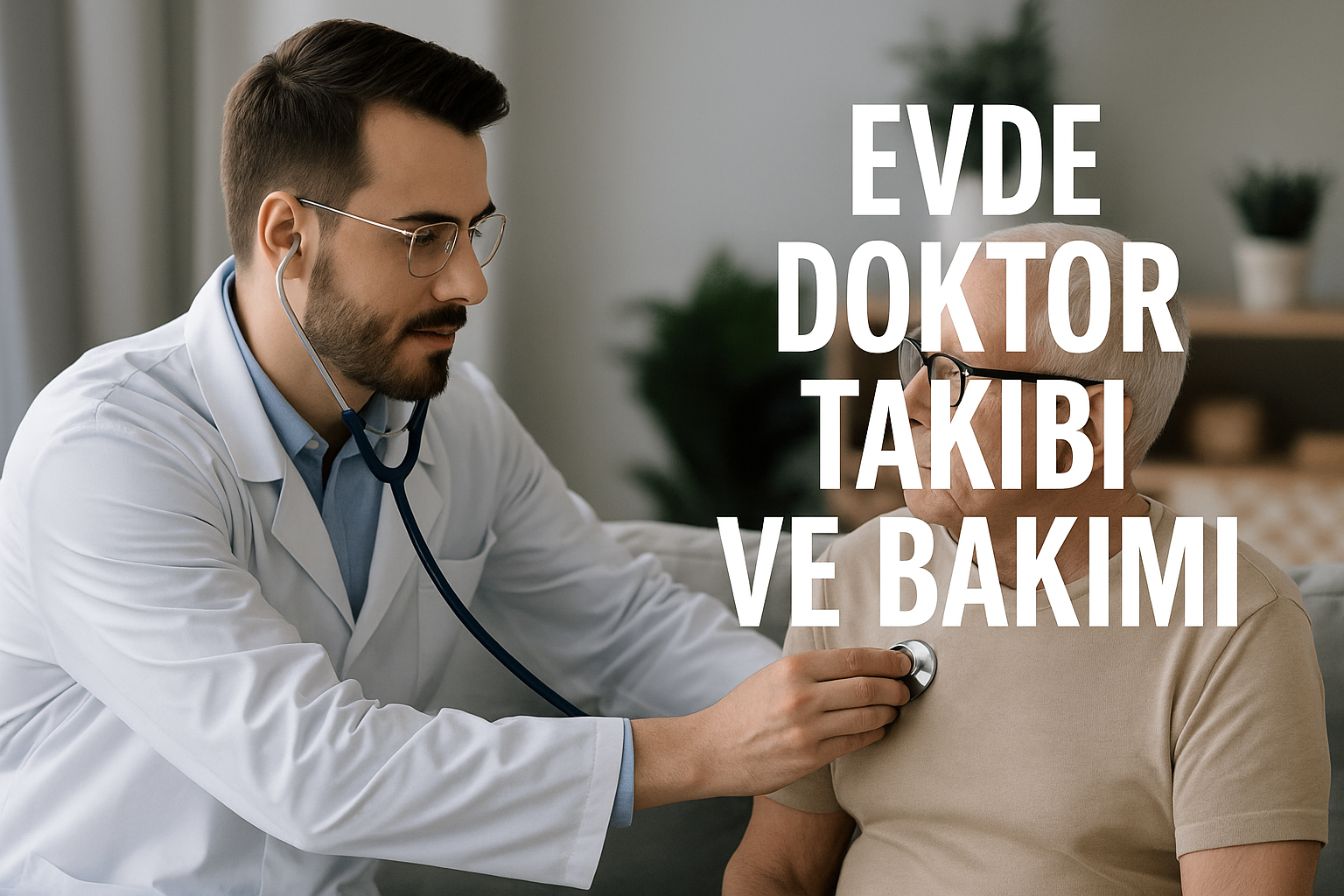 EVDE DOKTOR TAKİBİ VE BAKIMI Evde doktor takibi ve bakımı: hekim ev ortamında muayene ve değerlendirme yapıyor.