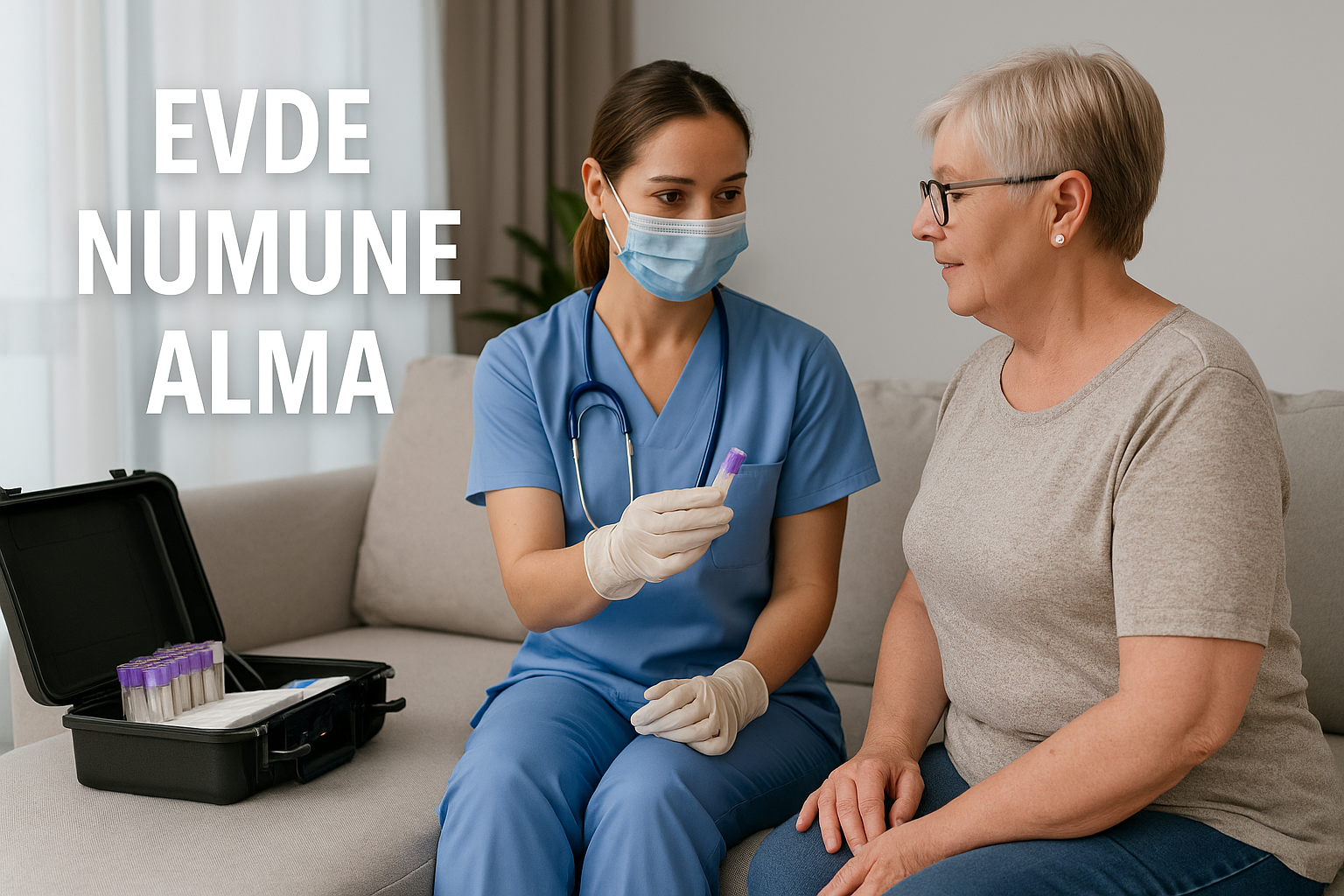 EVDE NUMUNE ALMA Evde numune alma: kan, idrar, boğaz sürüntüsü vb. örneklerin evde alınması.