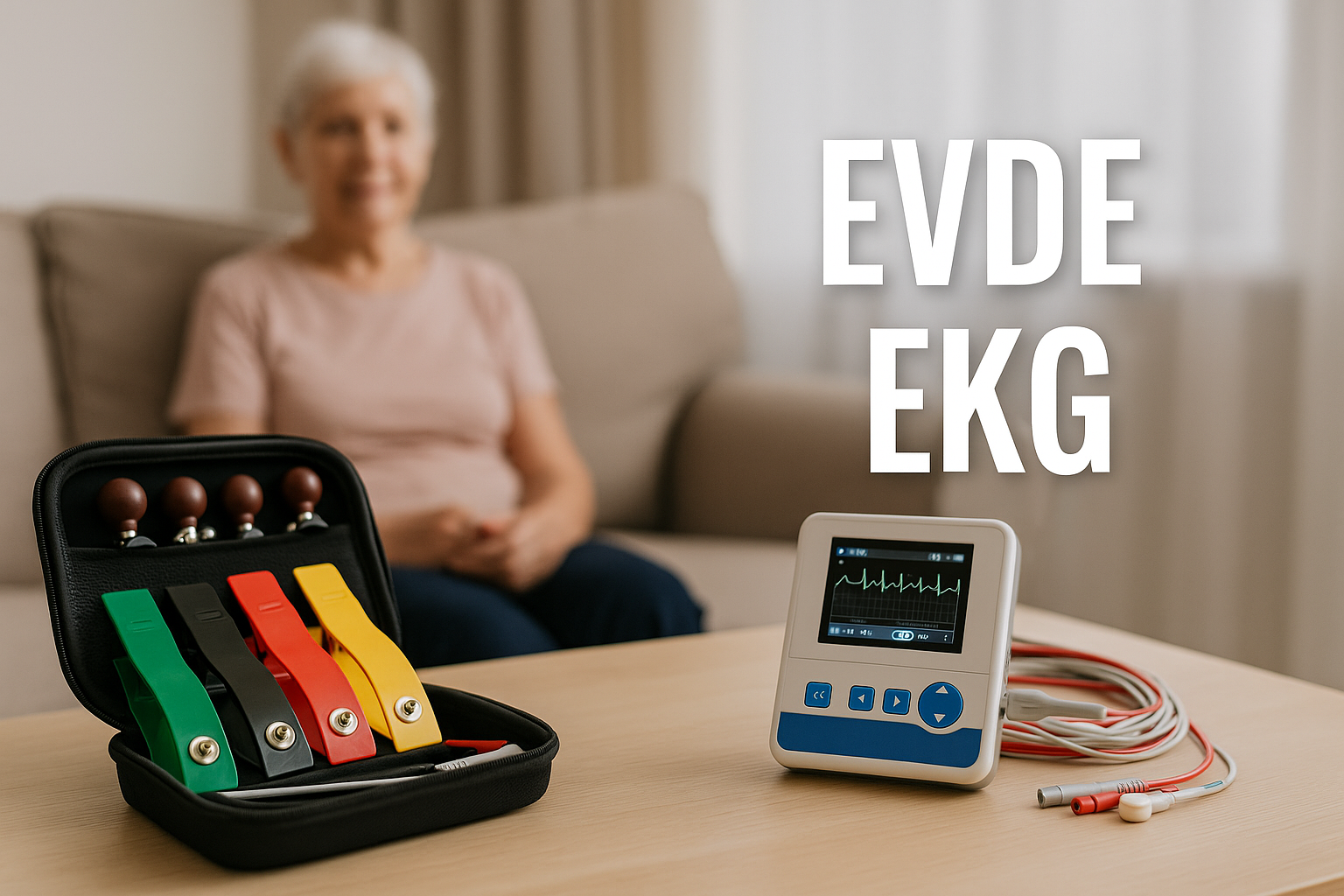 EVDE EKG Evde EKG: taşınabilir cihaz ile kalp ritmi ölçümü.